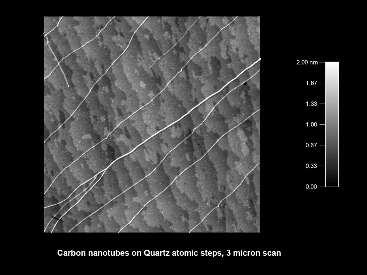 commercial atomic force microscopy services, AFM, materials analysis, scanning probe micrpscopy, carbon nanotuves, quartz